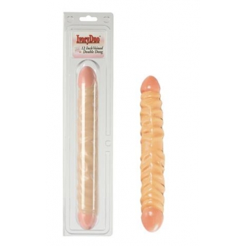 12 Inch Ivory Veined Double Dildo