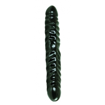 12 inch Veined Black Double Dildo