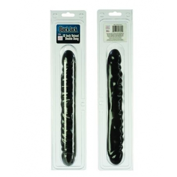 12 inch Veined Black Double Dildo