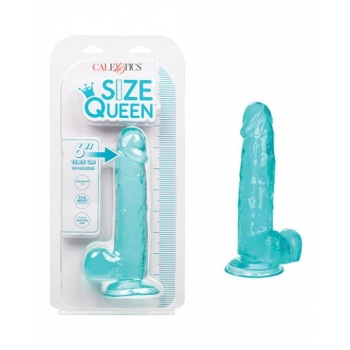 Size Queen 6in Blue Realistic Dildo