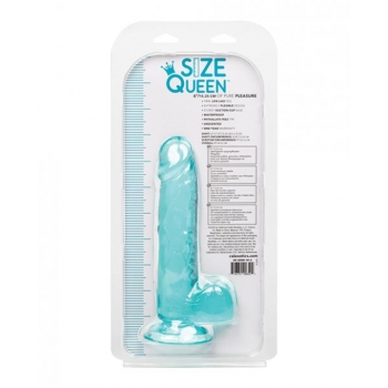 Size Queen 6in Blue Realistic Dildo