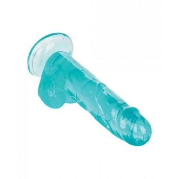 Size Queen 6in Blue Realistic Dildo