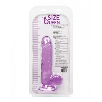 Size Queen 6in Purple Realistic Dildo