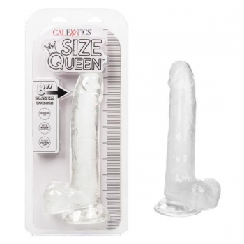 Size Queen 8in Clear Realistic Dildo