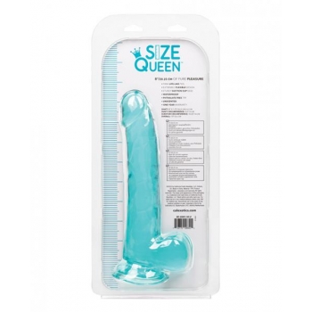 Size Queen 8in Blue Realistic Dildo