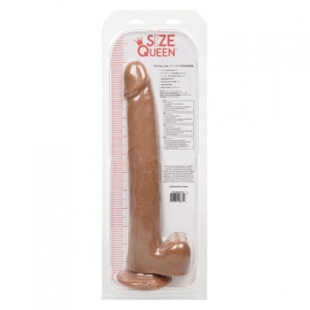 Size Queen 12in Dildo - Brown