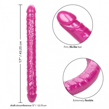 Size Queen 17in Pink Extra Long Dildo