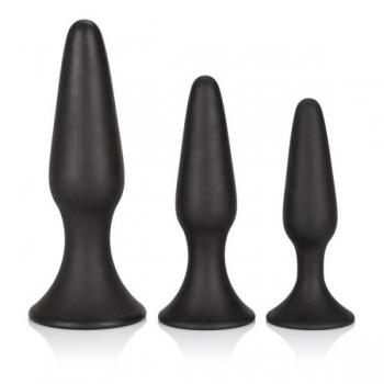 Professional Silicone Anal Trainer Kit - Black 3-Piece Set