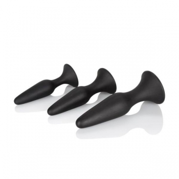 Professional Silicone Anal Trainer Kit - Black 3-Piece Set