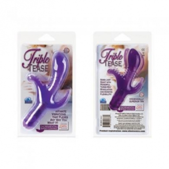 Triple Tease Flexible Vibrator - Purple