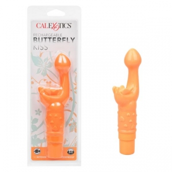 Rechargeable Butterfly Kiss Vibrator - Orange