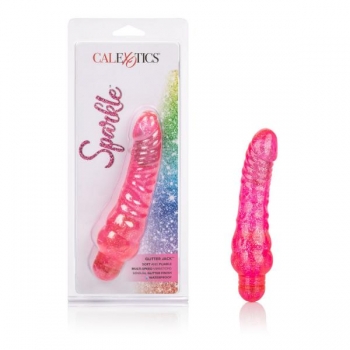 Sparkle Glitter Jack Pink Vibrating Dildo