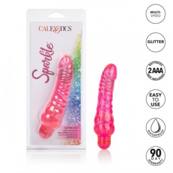 Sparkle Glitter Jack Pink Vibrating Dildo