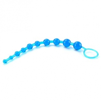 X 10 Beads Graduated Anal Beads 11 Inch - Blue