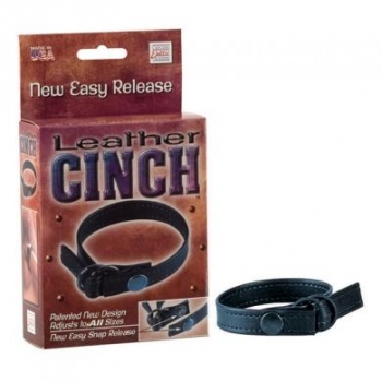 Leather Cinch Adjustable Cockring - Black