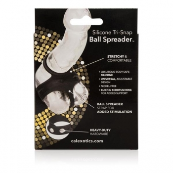 Silicone Tri Snap Scrotum Ball Spreader Black