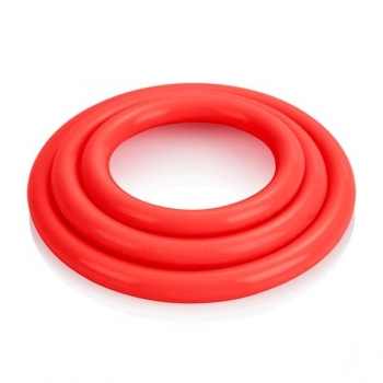 Tri-Rings Red Cock Ring Set