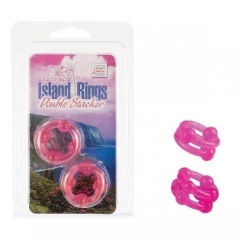 Island Double Stacker Rings - Pink