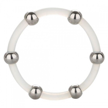 Steel Beaded Silicone Ring XL