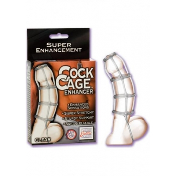 Stretchable Cock Cage Enhancer - 4.5 Inches - Clear