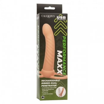 Performance Maxx Ribbed Dual Penetrator - Ivory