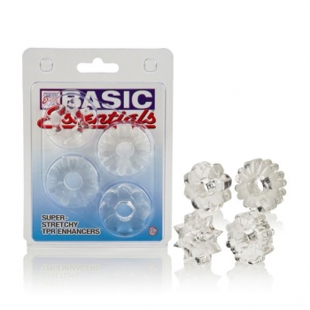 Basic Essentials 4 Pack Clear Rings