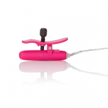 Nipple Play Vibrating Heated Nipple Clamps in Pink