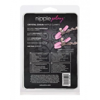 Nipple Play Crystal Chain Nipple Clamps Pink