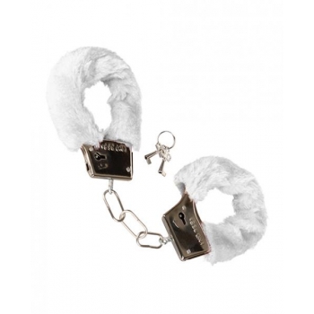 Playful Furry Cuffs White