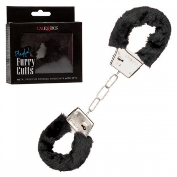 Playful Furry Black Cuffs