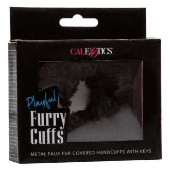 Playful Furry Black Cuffs