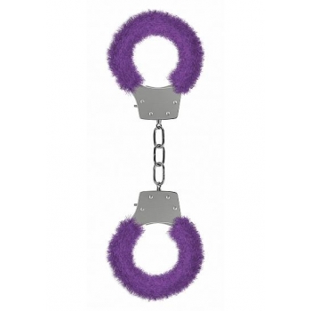 Ouch Pleasure Handcuffs Furry Cuffs Purple