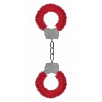 Red Furry Pleasure Handcuffs for Naughty Fun