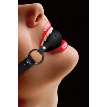 Ouch Ball Gag Leather Straps Black O/S