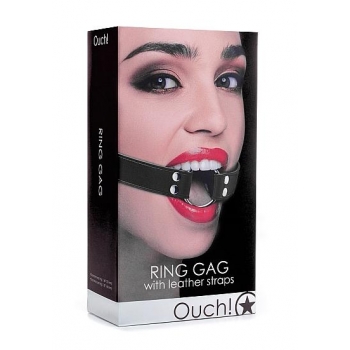 Ouch Ring Gag in Black O/S