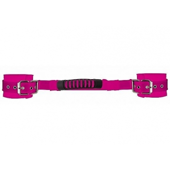 Ouch! Adjustable Leather Handcuffs - Pink