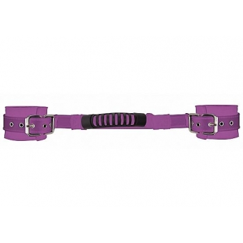 Adjustable Leather Handcuffs in Purple