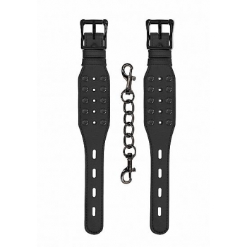 Ouch! Skulls & Bones Spiked Handcuffs - Black