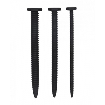 Ouch Silicone Screw Plug Set - Urethral Sounding - Black