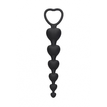 Anal Heart Beads Black