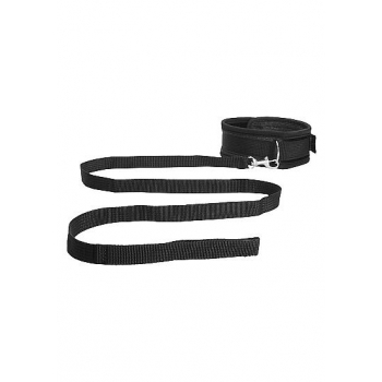 Velvet & Velcro Adjustable Collar & Leash in Black