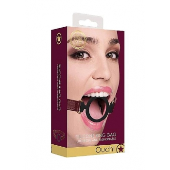 Ouch Halo Silicone Ring Gag in Burgundy