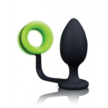 Glow Butt Plug W/ Cock Ring Glow In The Dark