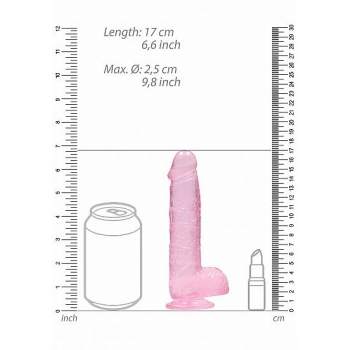 Real Cock 6in Realistic Dildo W/ Balls Pink