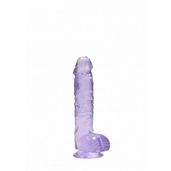 Real Cock 6in Realistic Dildo with Balls Purple