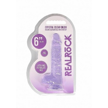 Real Cock 6in Realistic Dildo with Balls Purple