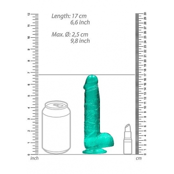 Realrock 6-inch Realistic Dildo with Balls - Turquoise