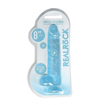 Realrock 8in Realistic Dildo with Balls - Blue