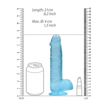 Realrock 8in Realistic Dildo with Balls - Blue