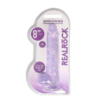 Real Cock 8in Realistic Dildo W/ Balls Purple